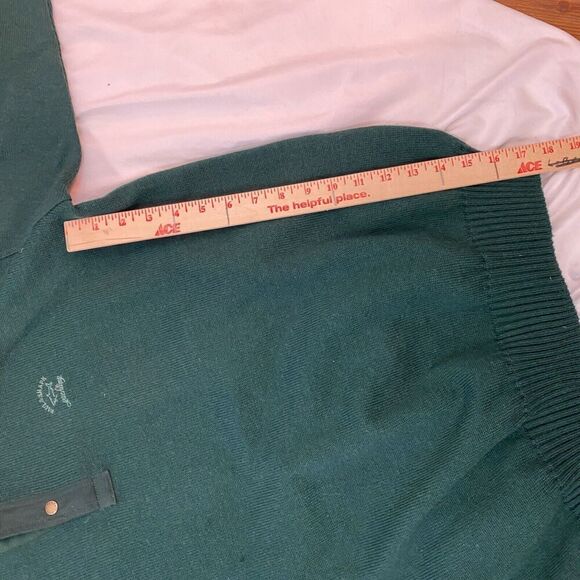 Vintage Paul & Shark Yachting Wool Knit Sweater Elbow Patch Mens size L Green - Picture 9 of 10